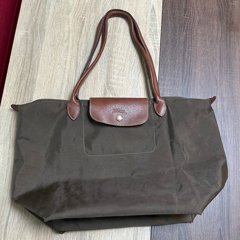 Longchamp Le Pliage Bag Travel Tote Olive Green